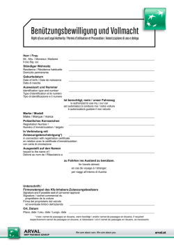 Benützungsbewilligung und Vollmacht