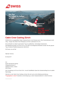 Stelle | Cabin Crew Casting Zürich