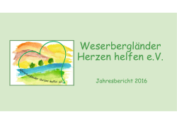 Jahresbericht 2016 - Weserbergländer Herzen helfen e. V.