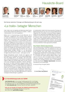 Haus&auml;rzte-Board &laquo;La traite&raquo; betagter Menschen