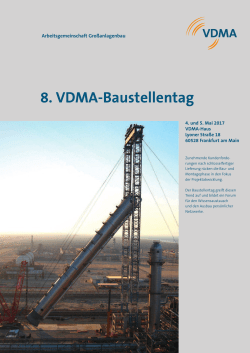 8. VDMA-Baustellentag - Maschinenbau