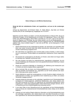 Drucksachen allgemein - Nieders&auml;chsischer Landtag