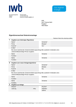 Eigent&uuml;merwechsel Solarstromanlage