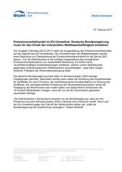 Pressemitteilung WV Stahl vom 27.02.2017 () - stahl