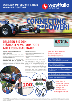 Flyer Motorsport-Aktion - Westfalia