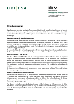 Belastungsgrenze - Landwirtschaftliches Zentrum Liebegg
