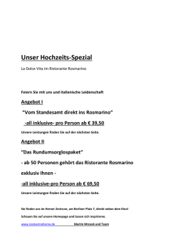 Hochzeits- u. Partyspezial