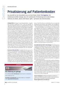 Privatisierung auf Patientenkosten