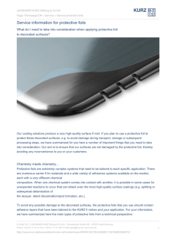 Service information for protective foils