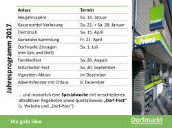Jahresprogramm 2017 - Dorfmarkt Guntershausen