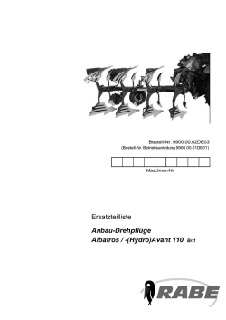 Ersatzteilliste Anbau-Drehpfl&uuml;ge Albatros / -(Hydro - Rabe-Werk