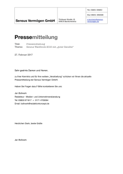 guter Rendite - Sensus Verm&ouml;gen GmbH