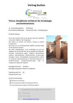 Geodätische Verfahren für Archäologie und Denkmalschutz