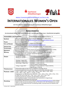 Ausschreibung - Erfurter Frauenschachfestival
