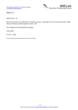 Gleis 15 - Deutsches Schriftstellerforum