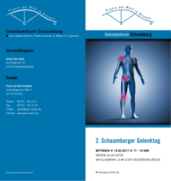 2. Schaumburger Gelenktag - Gelenkzentrum Schaumburg