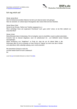 Ich reg mich auf - Deutsches Schriftstellerforum
