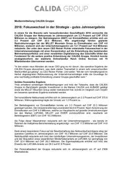 Fokuswechsel in der Strategie - gutes Jahresergebnis