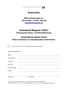 Antwortfax Lünendonk Magazin 1/2017