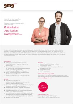 IT Mitarbeiter Application- Management (w/m)