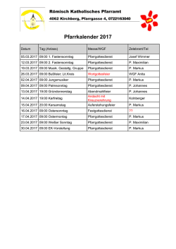 Protokoll über die konstituierende Sitzung des Pfarrgemeinderates