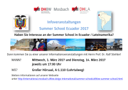 Infoveranstaltungen Summer School Ecuador 2017