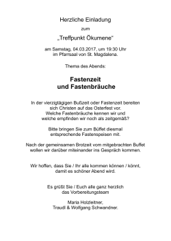 Einladung zum Treffpunkt Ökumene am 04.03.