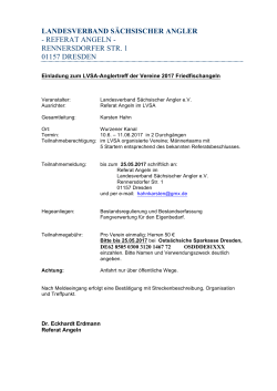 Ausschreibung (PDF/83 KB) - Landesverband Sächsischer Angler
