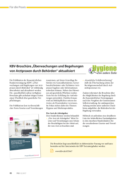 KBV-Broschüre „Überwachungen und Begehungen von Arztpraxen