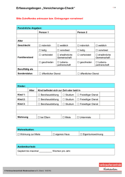 Erfassungsbogen - Verbraucherzentrale Niedersachsen