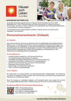 PersonalverrechnerIn (Vollzeit) - Kuratorium Wiener Pensionisten