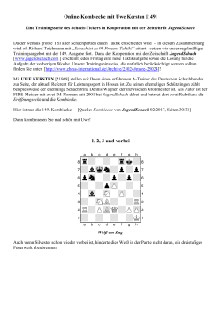 Online-Kombiecke mit Uwe Kersten [75] - Schach