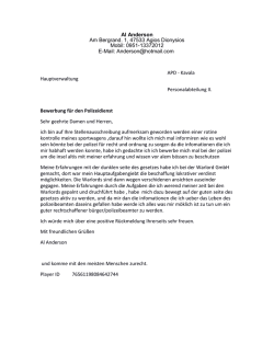 Bewerbung Al Anderson die neue