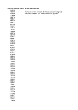 Liste der Studenten, die die Klausur bestanden haben.