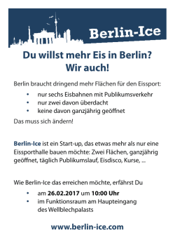 Du willst mehr Eis in Berlin? Wir auch! - Berliner Eissport