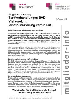 "Flughafen Hamburg: Tarifverhandlungen BVD