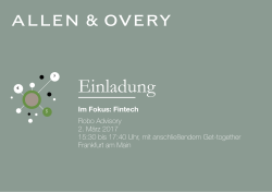 Einladung  - Allen Overy Event Deutschland