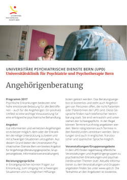 Angehörigenberatung - Universitäre Psychiatrische Dienste Bern
