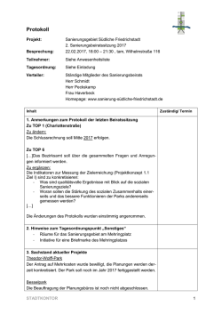 Protokoll - Sanierung Südliche Friedrichstadt