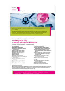 Head Physician in Clinical Research (m/w)