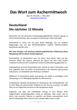 Das Wort zum Aschermittwoch