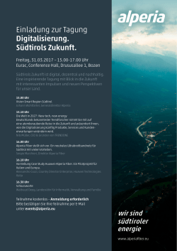 Einladung zur Tagung Digitalisierung. Südtirols Zukunft.