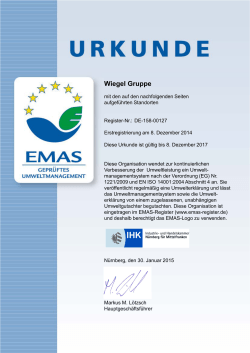 EMAS Zertifikat, deutsch