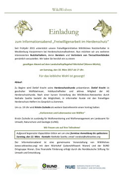 Informationsveranstaltung von WikiWolves am 18. M&auml;rz