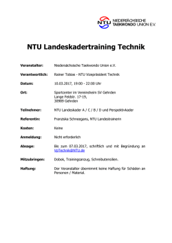 10.03.2017, NTU Landeskadertraining Technik