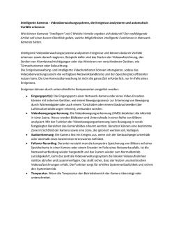 Intelligente Kameras - Video&uuml;berwachungssysteme, die Ereignisse