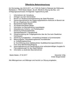 Öffentliche Bekanntmachung - Baden
