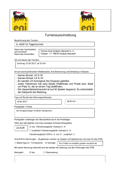 Ausschreibung 6. AGIP LK-Tagesturnier als PDF - TC Graben