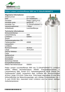Datenblatt Philips Lampen Leuchtstofflampe 58W nws