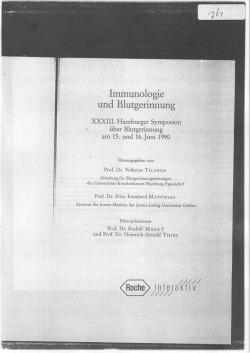 Immunologie und Blutgerinnung lnleral<tiv